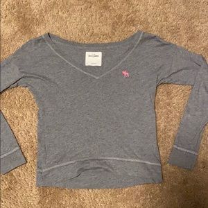 abercrombie v neck long sleeve shirt
